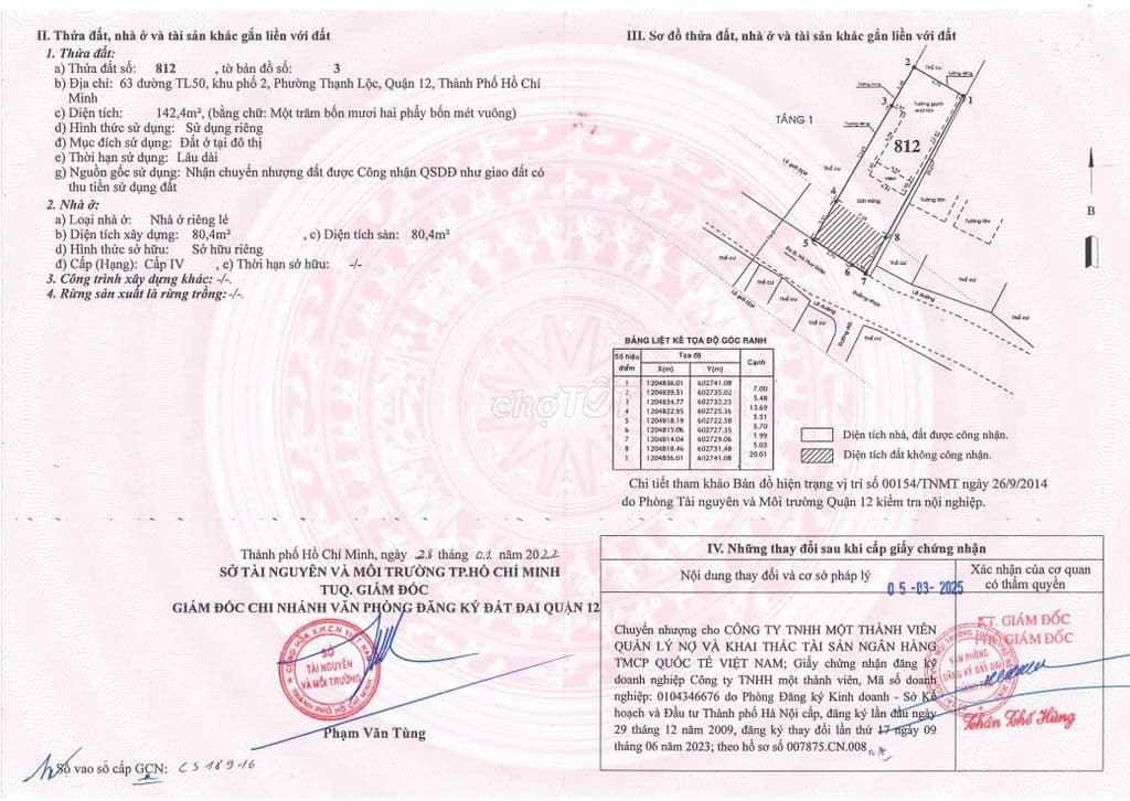 NGÂN HÀNG THANH LÝ - LÔ ĐẤT MẶT TIỀN THẠNH LỘC 50