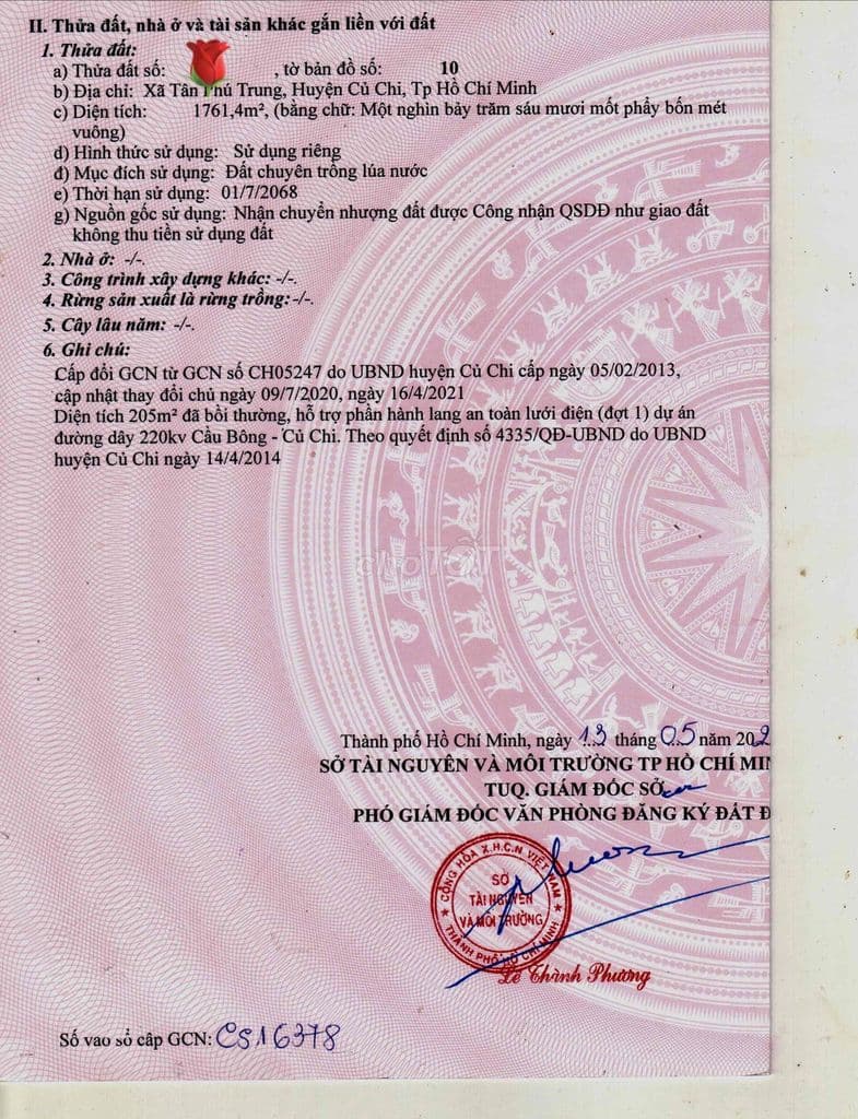 🌱 BÁN ĐẤT NÔNG NGHIỆP TÂN PHÚ TRUNG – CỦ CHI
