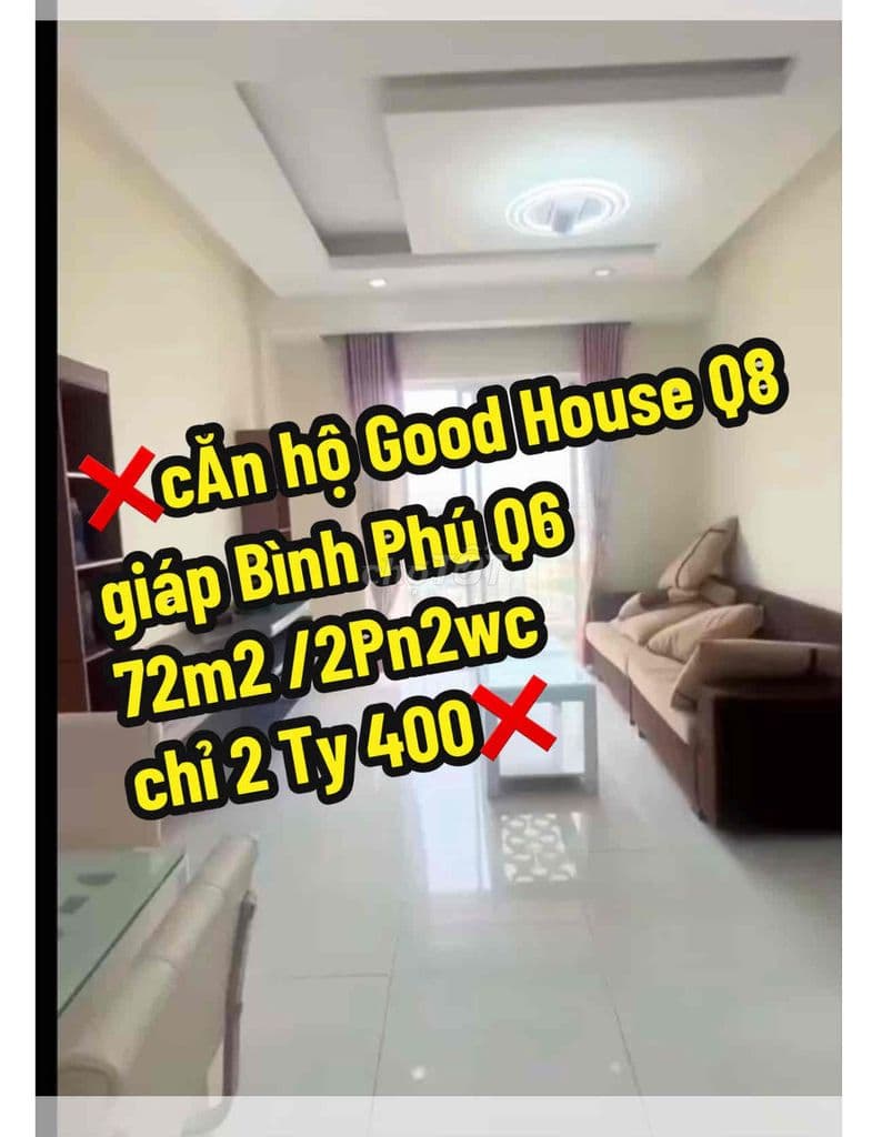 chủ bán căn hộ quận 8 giá rẻ hơn thị 500 triẹu giá 2,4 tỷ ở liền vui