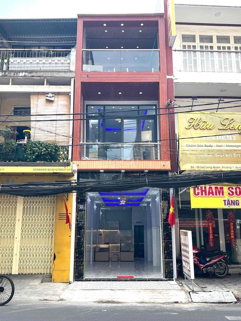 Nhà bán mặt tiền lạc long quân p.3 1 trệt 2 lầu nhà mới đẹp 46m2