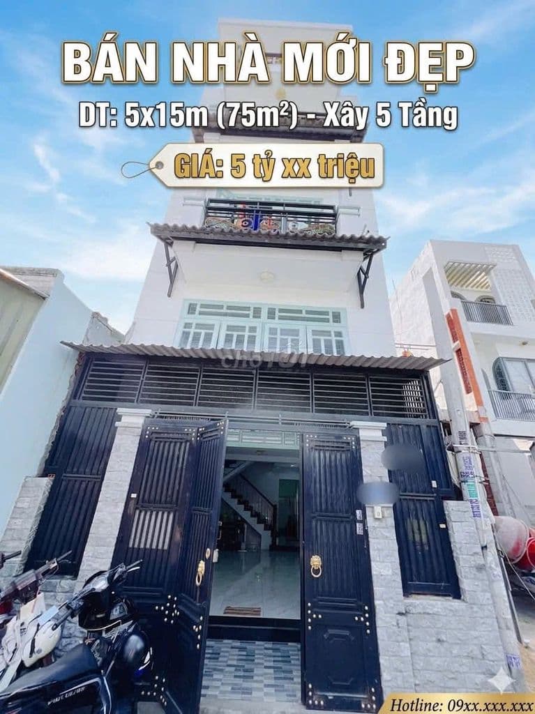 Giảm 300tr bán gấp nhà 5 tầng,5x15 sát chợ TCH,Q12: chỉ 5.1 tỷ - Ảnh 3