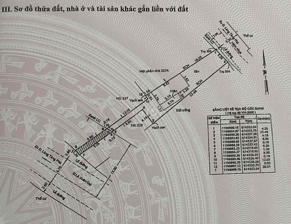 152 m2 nhà mặt tiền Lã Xuân Oai