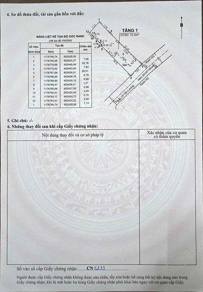 BÁN CĂN NHÀ MẶT TIỀN HẺM 2012 NHƠN ĐỨC NHÀ BÈ