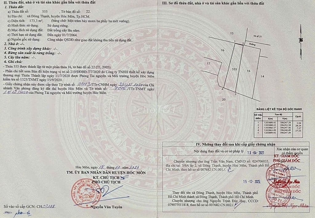 (Bán gấp) Đất Hóc Môn - 173,3 m² - 1,6 tỷ