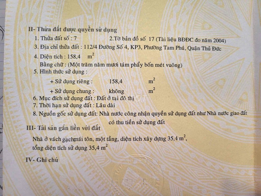 ĐẤT 158m² – ĐƯỜNG SỐ 4, TAM PHÚ – HẺM Ô TÔ – GIÁ 9.x - Ảnh 2