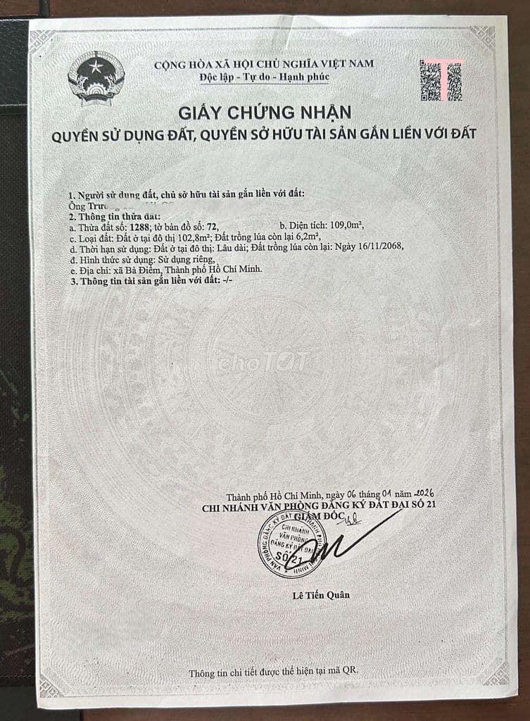 CHỈ 3,55 TỶ SỞ HỮU NGAY LÔ ĐẤT PHÂN LÔ ĐỒNG BỘ - DT. 5 X 22 (110M2) - Ảnh 3