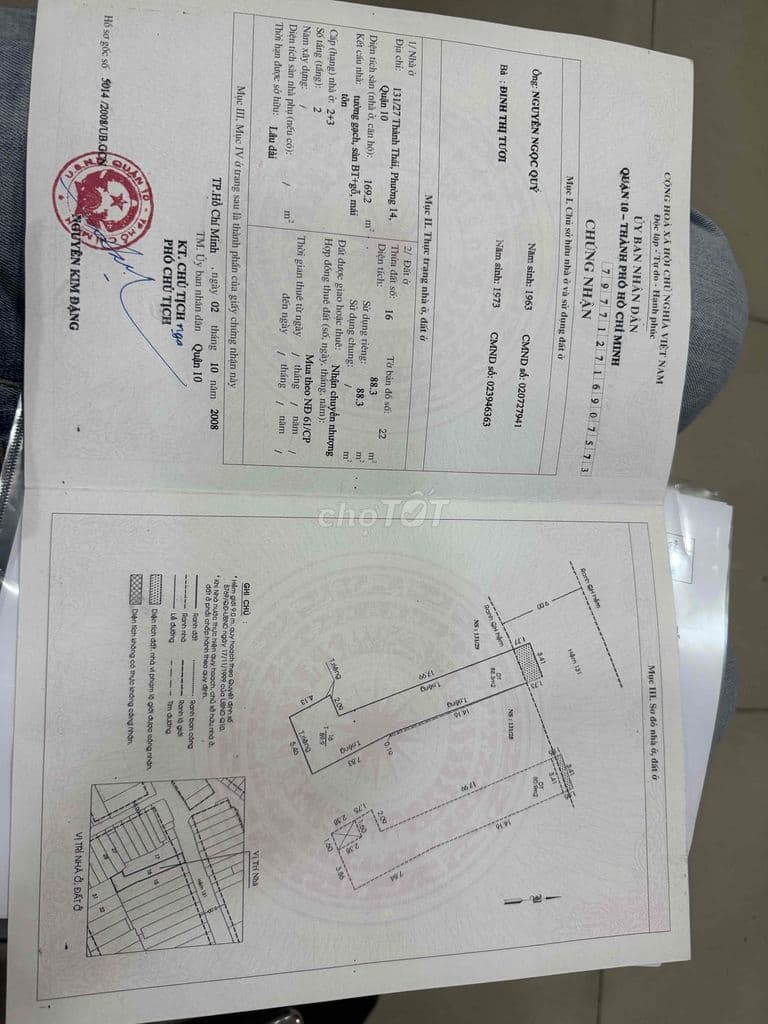 Bán nhà hẻm 7m Q10