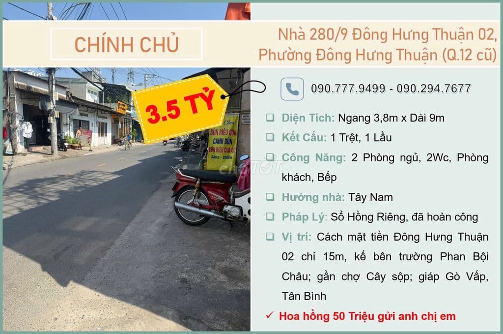Chính chủ cần bán nhà 280/9 Đông Hưng Thuận 02 - Ảnh 3