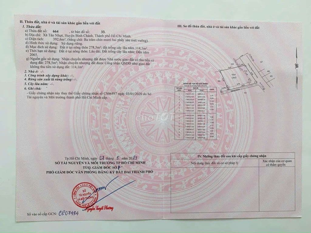 Bán lô góc 2MT 392m2 thổ cư gần BV Nhi Đồng Bình Chánh