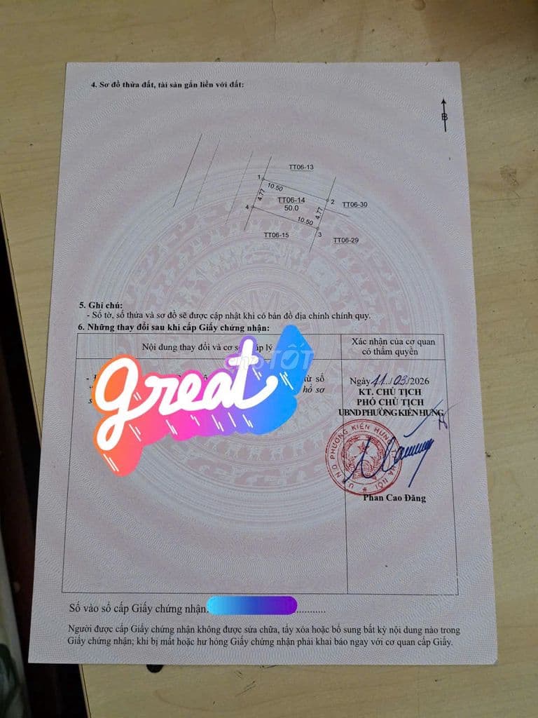 BÁN ĐẤT KHU ĐẤU GIÁ KIẾN HƯNG – ĐỐI DIỆN THCS MẬU LƯƠNG - CHỈ 14,5 TỶ