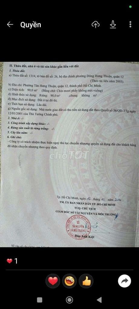 LÔ ĐẤT SHR FUNL THỔ CƯ XÂY DỰNG NGÂY GẦN CV CHỢ ĐÊM GIÁP GÒ VẤP