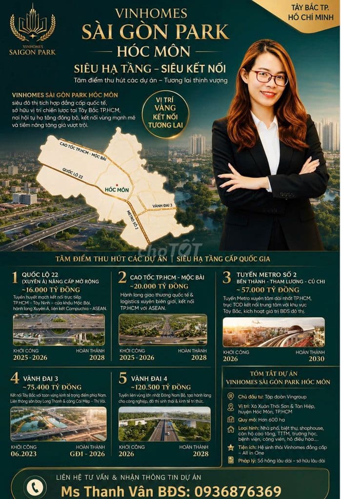 Sắp mở bán Dự án Vinhome Saigon Park - Hoc mon, một dự án siêu khủng