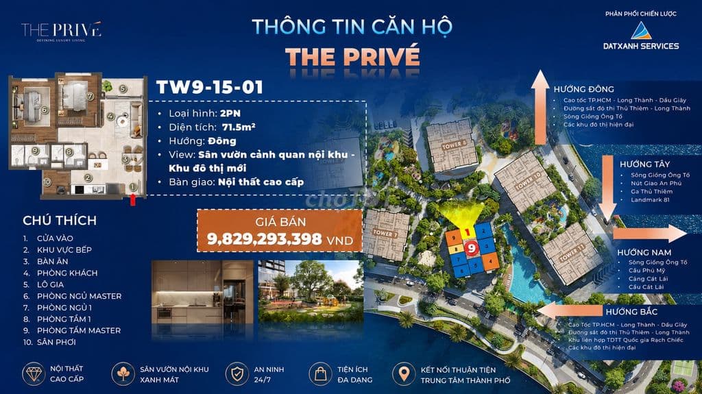 🔥 THE PRIVÉ – CĂN 2PN VIEW NỘI KHU ĐẸP THÁP 9 🔥 - Ảnh 2