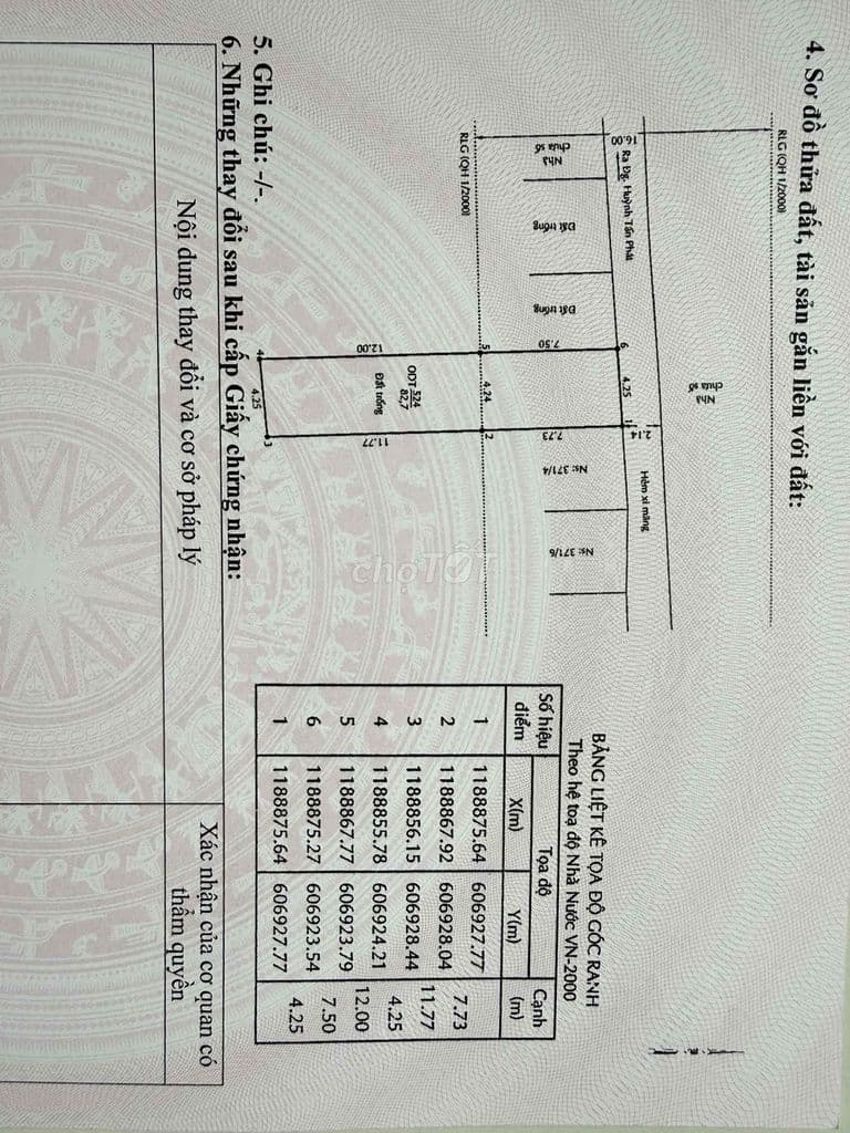 Bán đất hẻm 371 HTP Dt 4,25 x 19m giá 6ty390 TL