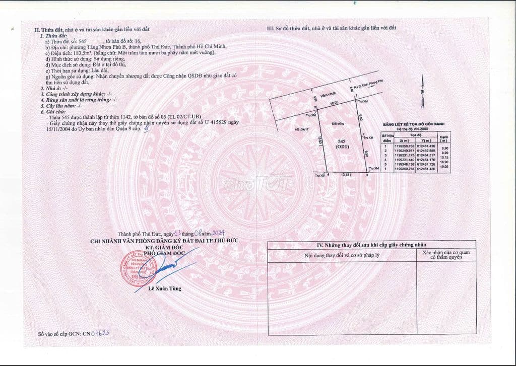Đất sổ đỏ 183,5m2 Đình Phong Phú KDC trung tâm Q9. - Ảnh 2