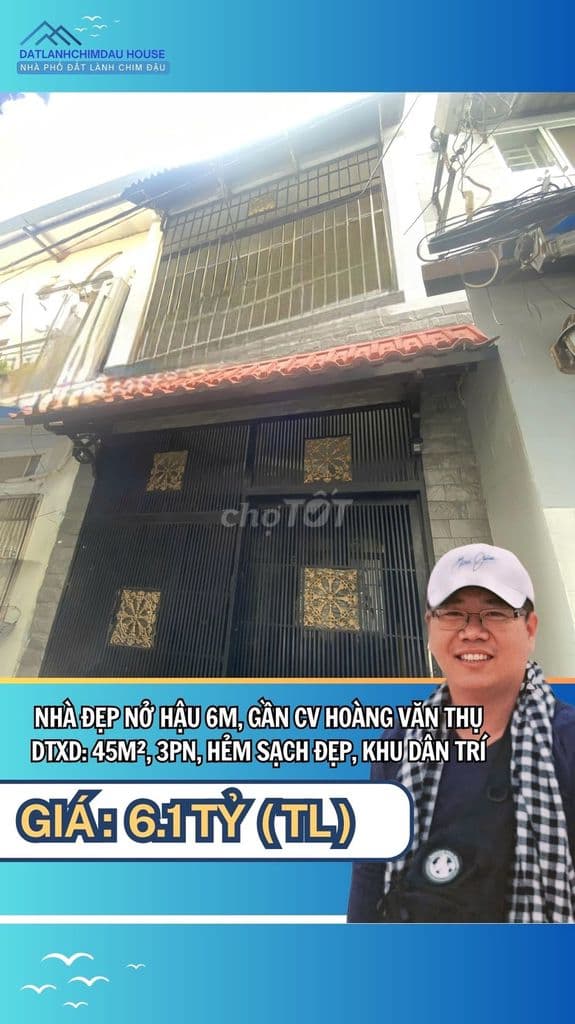 💎NHÀ GẦN CV.HOÀNG VĂN THỤ, 45M2*2 TẦNG*3PN, NHÀ NỞ HẬU 6M, CHỈ 6,1T!