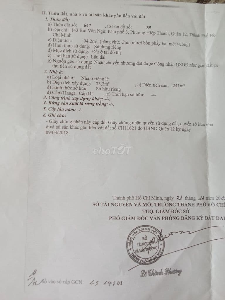 Cần bán nhà mặt tiền đường quận 12 - Ảnh 2