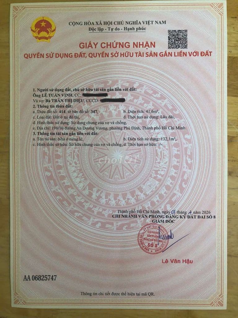 CHÍNH CHỦ NHÀ MỚI 100% – HẺM XE HƠI – NGAY VÕ VĂN KIỆT Q6 – VÀO Ở NGAY