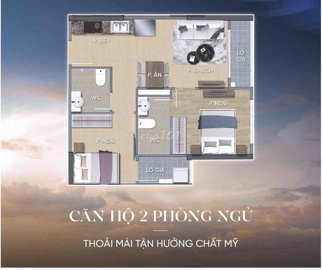 CẮT LỖ GẦN 1 TỶ CĂN HỘ 2PN 59m2