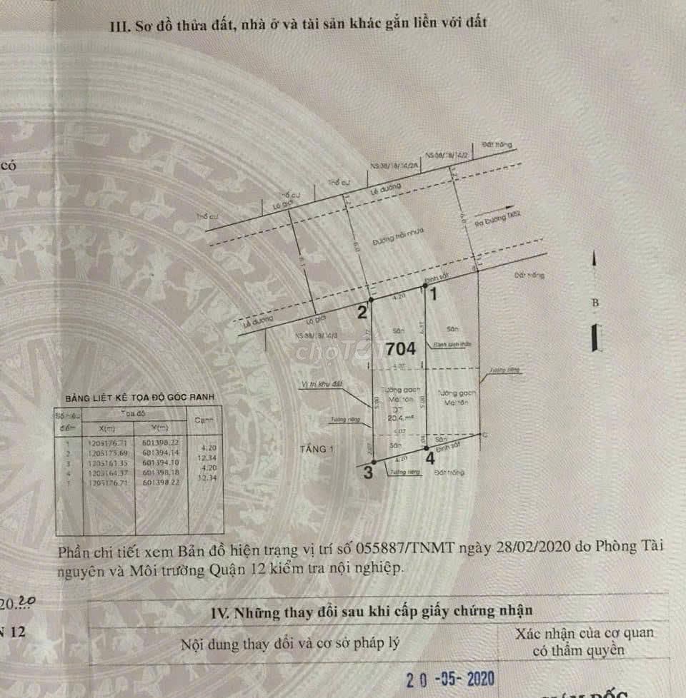 CẦN BÁN NHÀ ĐẸP 4 TẦNG ĐƯỜNG TX52 THỚI AN-HẺM XE HƠI 8.3M- 5.3 TỶ