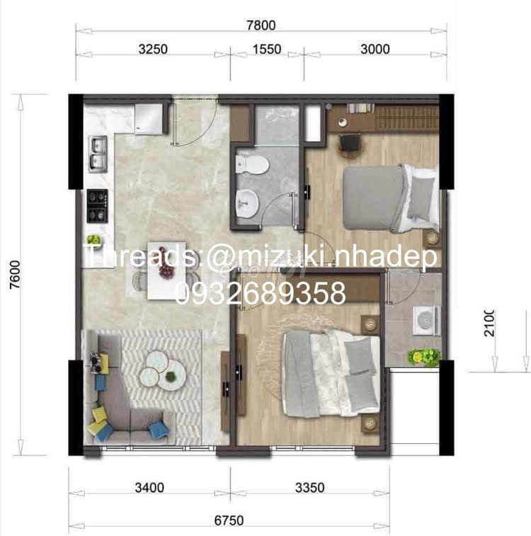 Căn hộ Nhật Bản 56m2 2PN hướng Đông view Q1 & pet-friendly - chính chủ - Ảnh 3