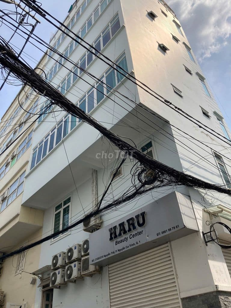 Bán nhà góc 2 HXH 212B Nguyễn Trãi,Quận 1.DT:5.5x8m (6 Tầng+thang máy)