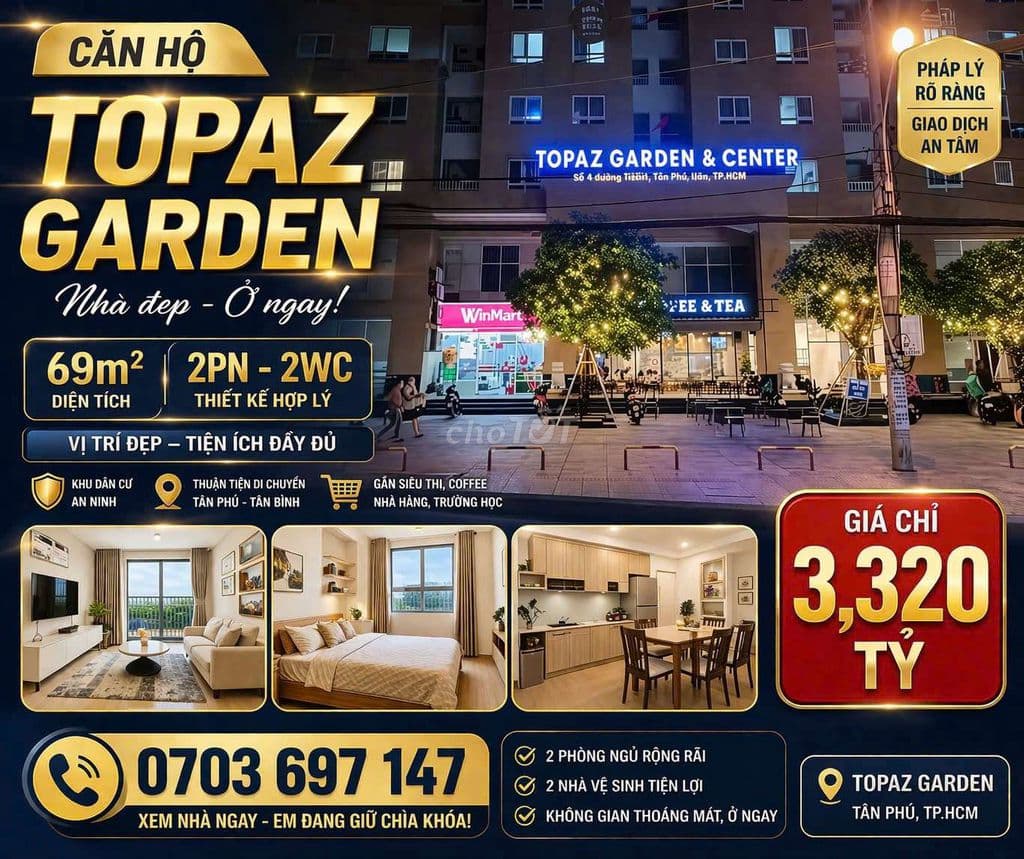 ✅️ BÁN CĂN HỘ TOPAZ GADEN 69M2-2PN.2WC CÓ NỘI THẤT, GIÁ 3,320