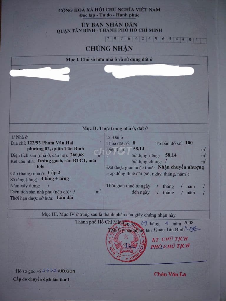 Bán nhà mặt tiền Ngô Thị Thu Minh sát chợ Phạm Văn Hai - Ảnh 2