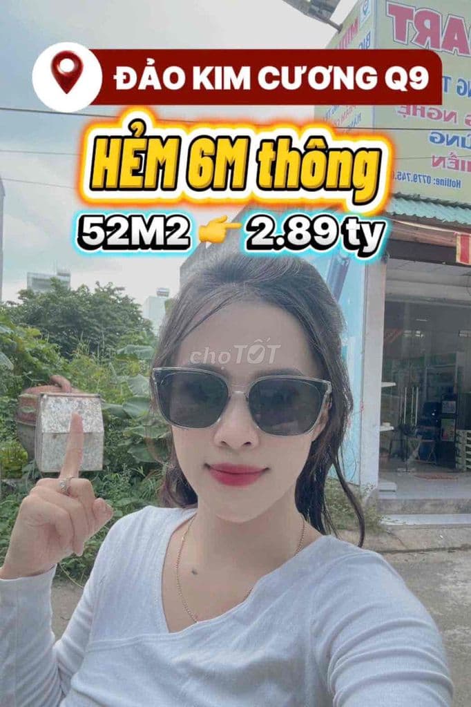 SIÊU RẺ - ĐẤT ĐẢO KIM CƯƠNG TRƯỜNG THẠNH 52m2 đường thông
