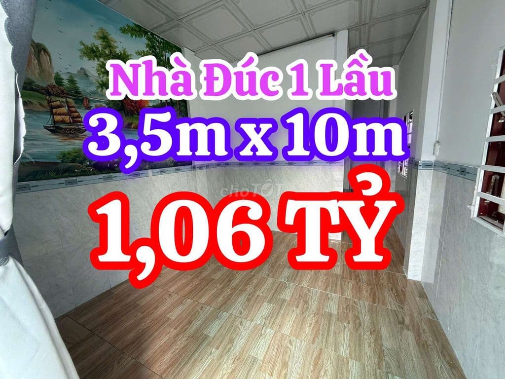 BÁN NHÀ ĐÚC 1 LẦU 3,5M X 10M ĐỐI DIỆN BỆNH VIỆN HÓC MÔN