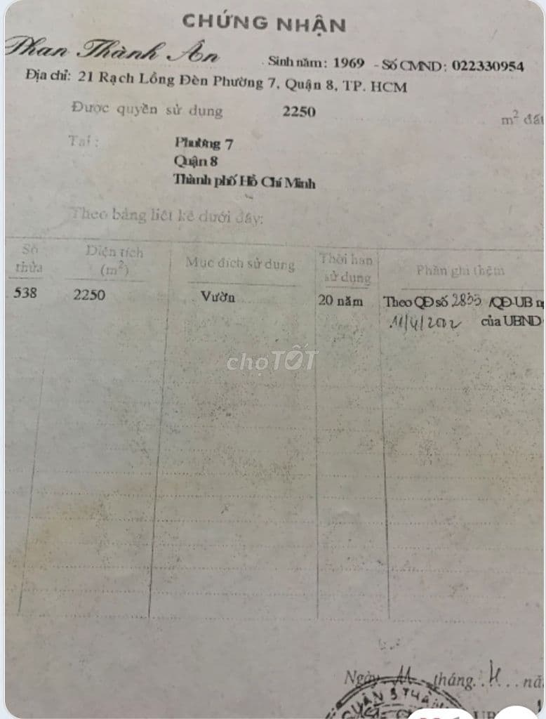 Cần bán 2250m2 đất vườn gần chợ đầu mối Bình Điền 10 triệu / m2 - Ảnh 2