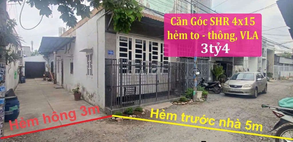 Hàng hiếm Vĩnh Lộc A, nhà shr 4x15 hẻm thông, góc 2 mặt tiền.