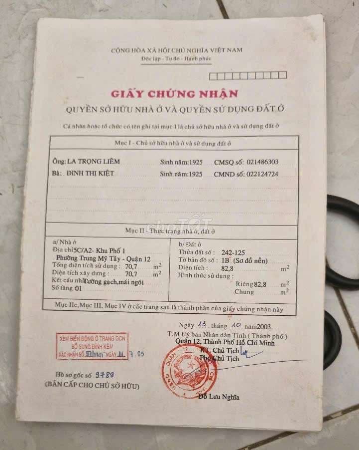 BÁN 2 CĂN NHÀ CẤP 4 MẶT TIỀN ĐƯỜNG TRUNG MỸ TÂY 1