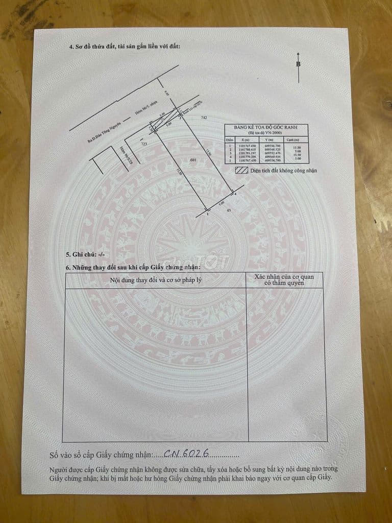 3 tỷ 950 CÓ NGAY LÔ ĐẤT HẺM XE HƠI 8m 5.5x15