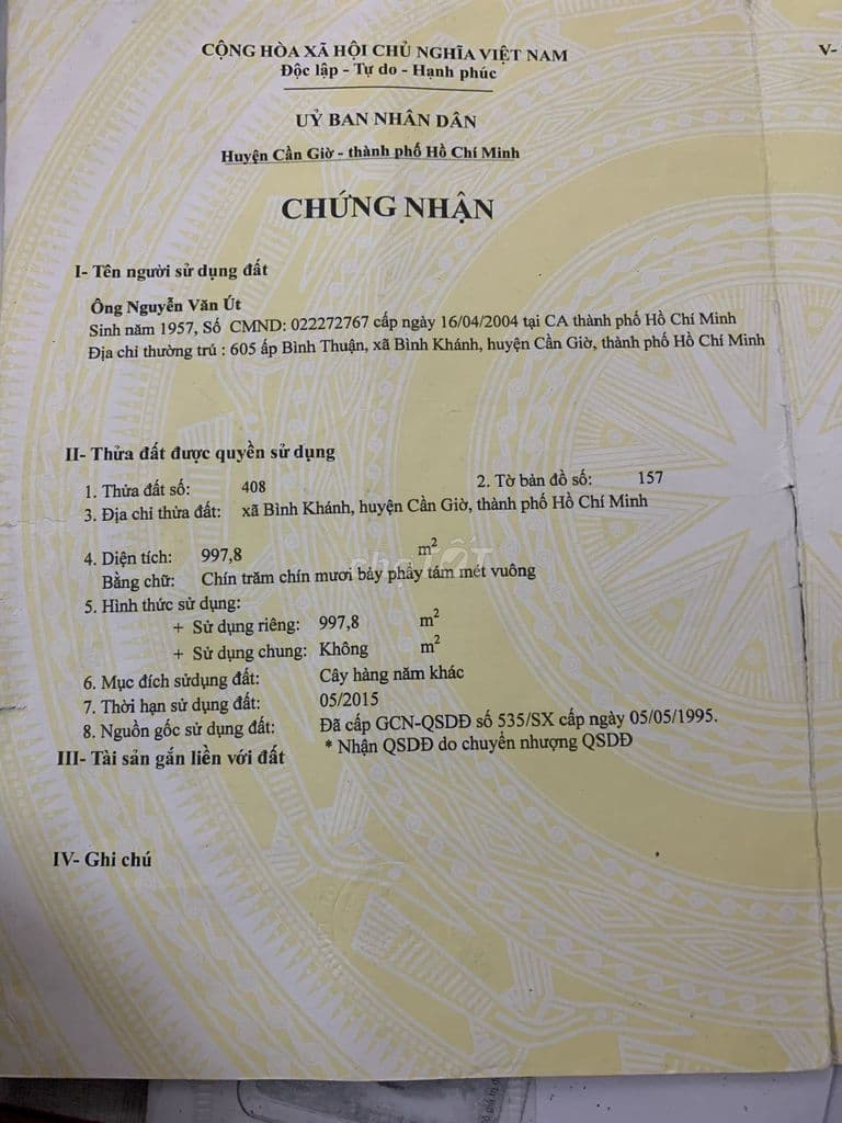Cần bán lô đất mặt tiền đường Rừng Sác, xã Bình Khánh - Ảnh 3