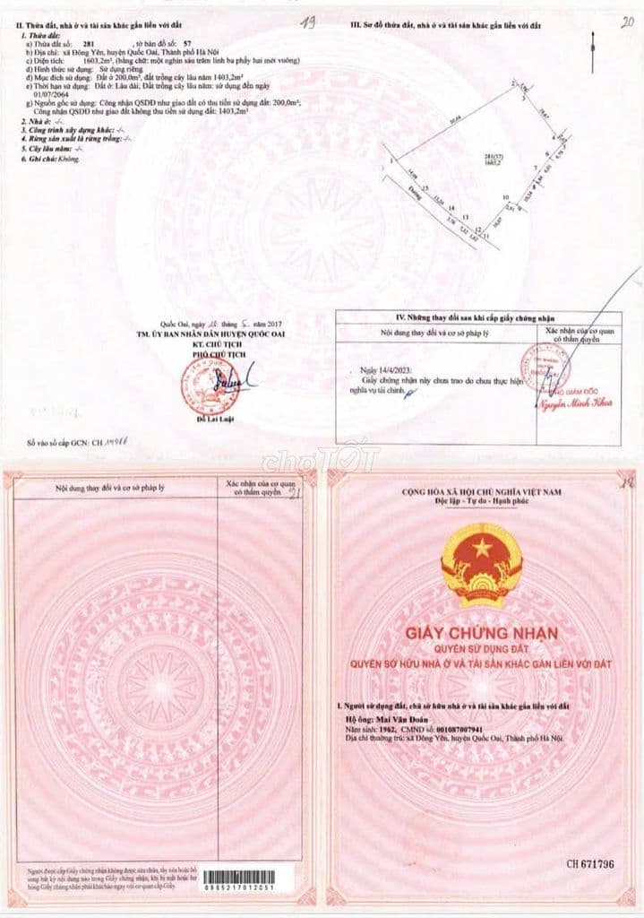 Đập hộp lô đất cực đẹp 2 mặt tiền sát tỉnh lộ 421b, Quốc Oai, Hà Nội