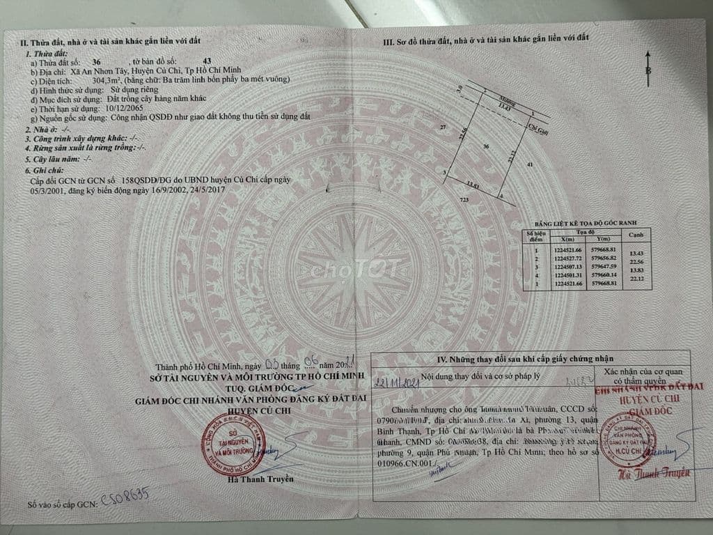 Bán 304 m2 đất vườn tại An Nhơn Tây củ chi 1,1 tỷ - Ảnh 3