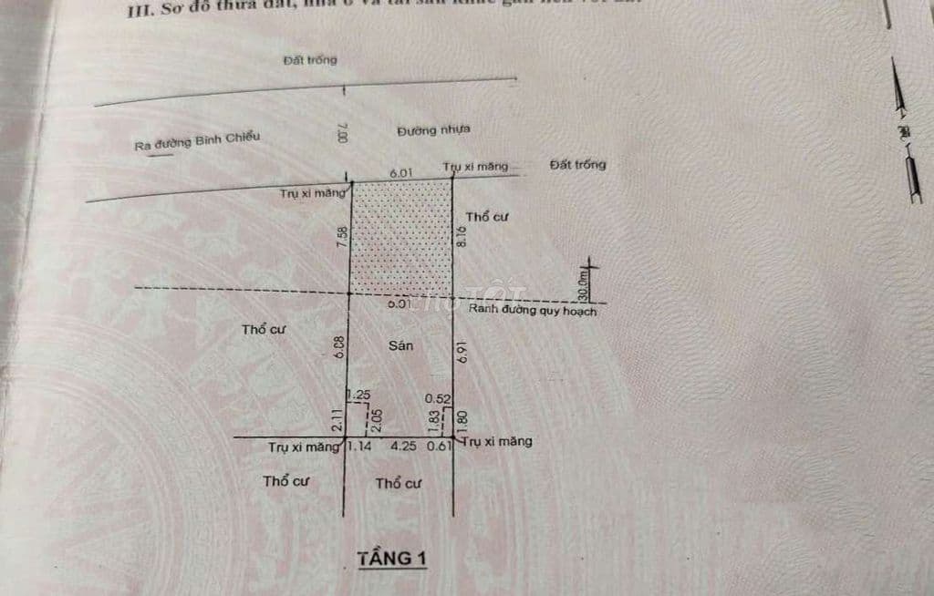 Lô đất 100m2=6x16,5 hẻm 7m Bình Chiểu. Gần chung cư Stown, cầu Gò Dưa - Ảnh 3