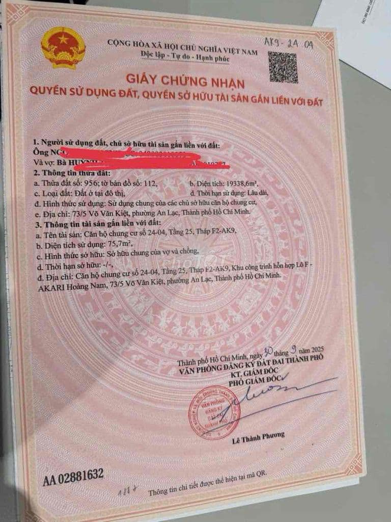 CC BÁN CĂN HỘ AKARI Phase 2 – AK9-024.04