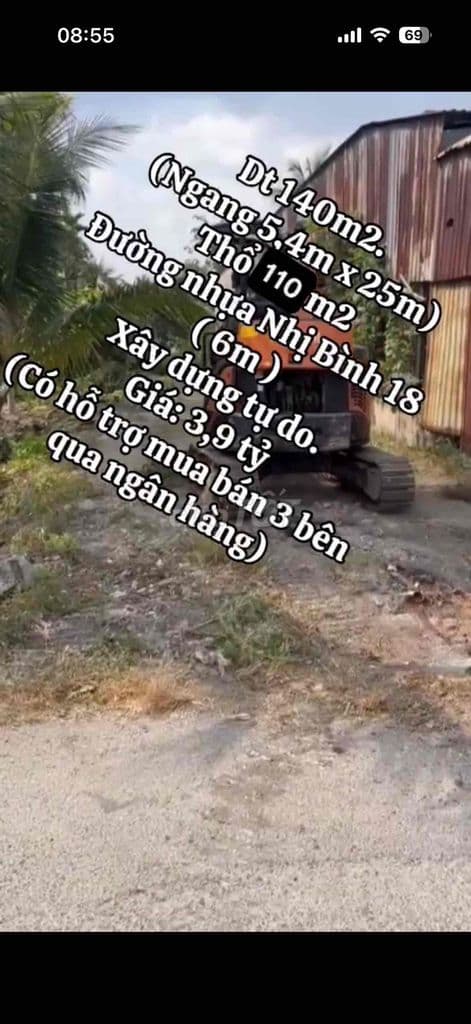 Bán đất như hình - mặt tiền nhựa Nhị Bình 18: