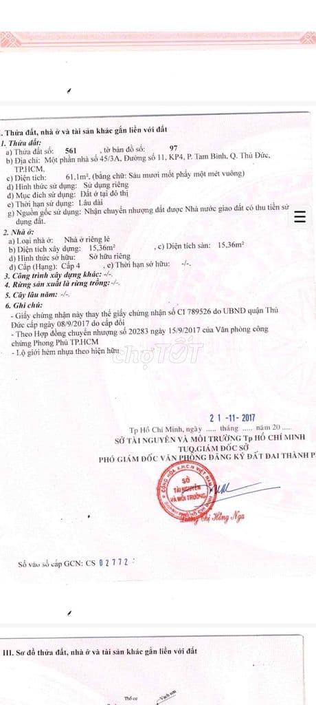 Bán gấp đất hẻm 45 đường số 11 sau lưng trường THCS Tam Bình - Ảnh 2