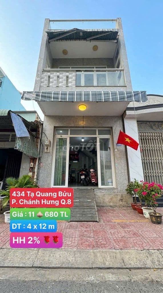 NHÀ MT 434 ĐƯỜNG TẠ QUANG BỬU, Q8. Vị trí vàng _KD sầm uất. HH 2%