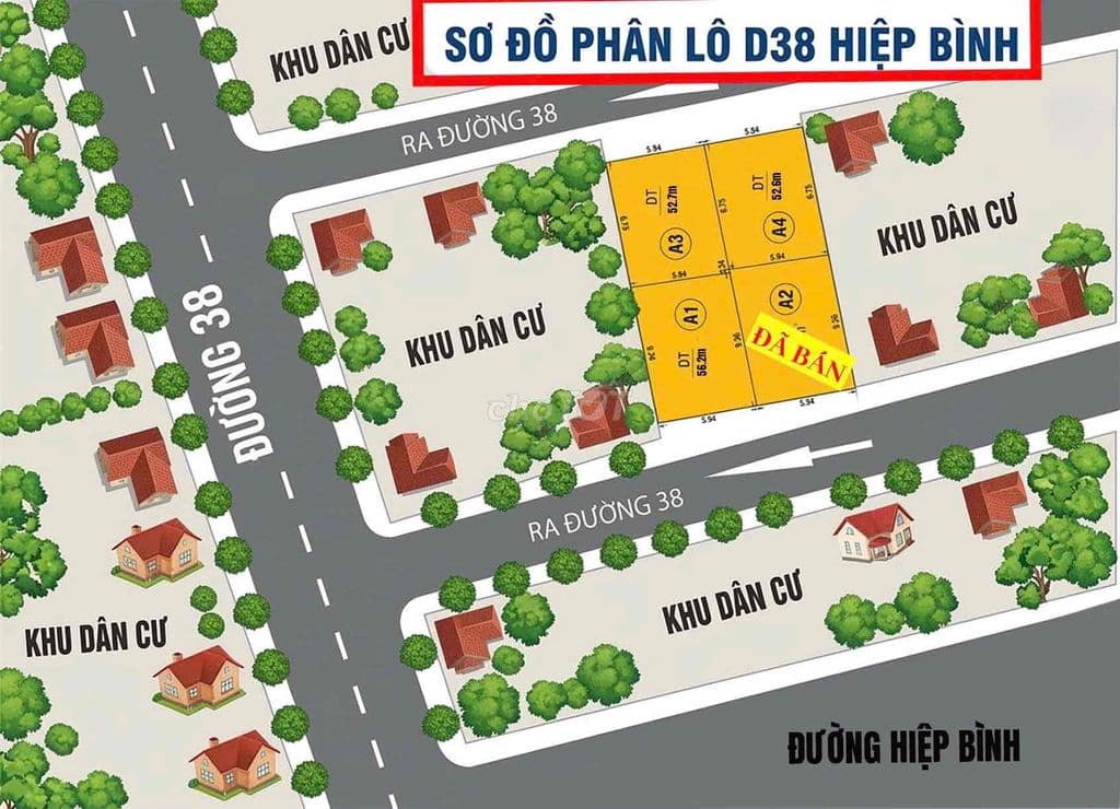 Đất Thổ Cư F0 - Cách Chợ Hiệp Bình, Phạm Văn Dồng 200m. Ngang 6m, SHR