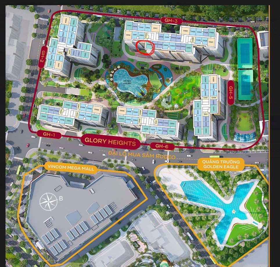 GIẢM SÂU CĂN GÓC GLORY HEIGHTS GH3- BAN CÔNG HƯỚNG NAM - Ảnh 3