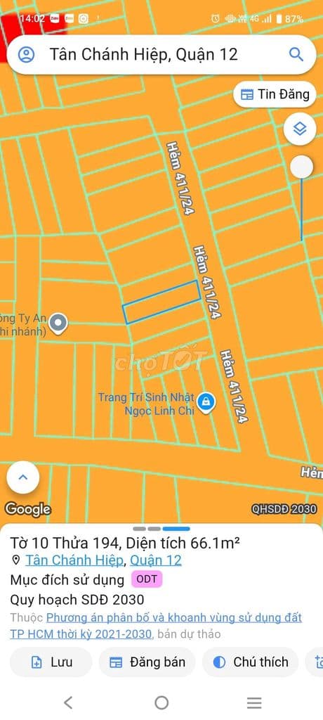 Nhà C4 66m2 hẻm 411 Dương Thị Mười