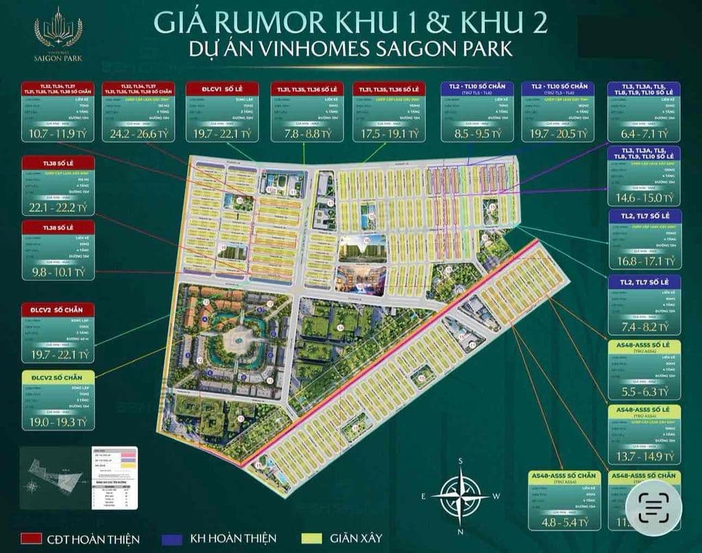 🏡 NHÀ PHỐ 4 TẦNG VINHOMES SAIGON PARK - CHỈ TỪ 6 TỶ