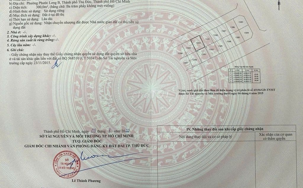 Bán đất DA Phú Nhuận đường Đỗ Xuân Hợp PLB Q9 (300m2) 87 tr/m2