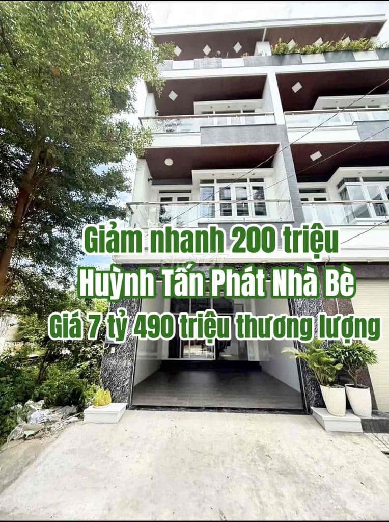 NHÀ PHỐ CHUẨN SỔ HỒNG RIÊNG HXH HUỲNH TẤN PHÁT NB 5X16,5M GIÁ 7 TỶ 490