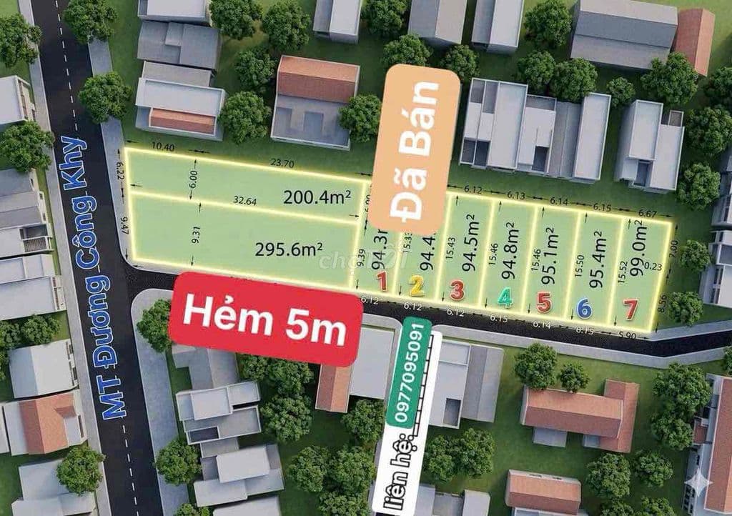 Đất 6,15x15m Shr Vị Trie Đẹp Hẻm 5m 1/30m Dương Công Khi Gần Chợ XTT - Ảnh 2