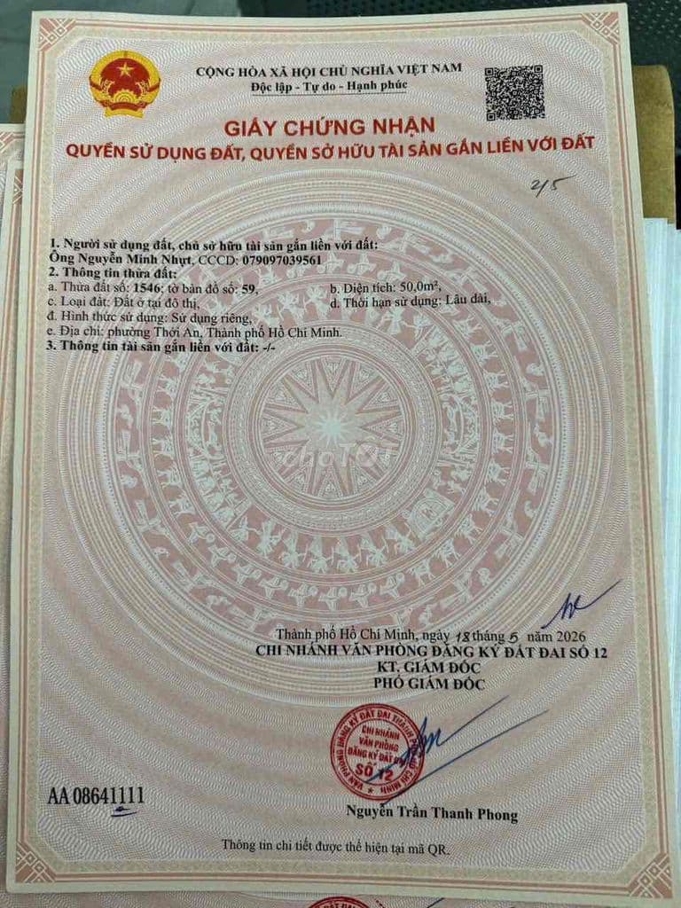 Đất có sổ hồng riêng, đường ô tô, đẹp , giá rẻ nhất thị trường- Q.12 - Ảnh 3